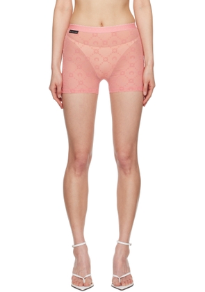 Marine Serre SSENSE Exclusive Pink Recycled Flock Mini Shorts