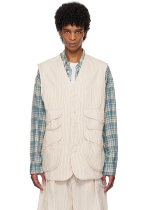 Engineered Garments Beige & White Hunting Vest
