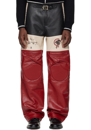 Enfants Riches Déprimés Red & Taupe Tripping Light Moto Pants