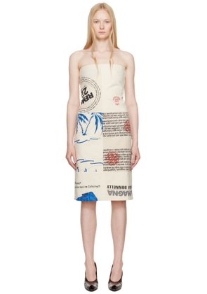 Marine Serre Beige Regenerated Tote Bags Bustier Midi Dress