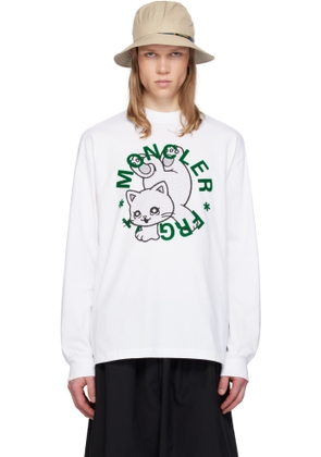 Moncler Genius Moncler x FRGMT Hiroshi Fujiwara White Cartoon Logo T-shirt