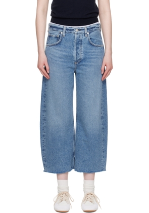 Citizens of Humanity Blue Ayla Raw Hem Crop Jeans