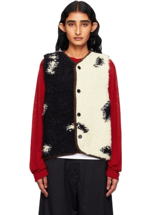 Cordera Black & White Blotch Waistcoat Cardigan