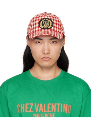 Valentino Garavani Red & White Patch Cotton & Wool Baseball Cap