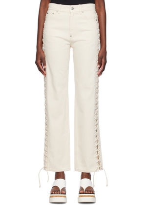 Stella McCartney Off-White Lace-Up Jeans