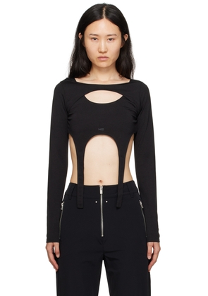 HELIOT EMIL Black Arid Harness Long Sleeve T-Shirt