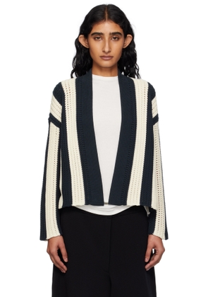 Weekend Max Mara Navy & White Gabon Cardigan