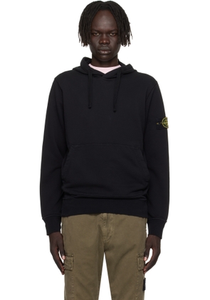 Stone Island Black 6100062 Organic Cotton Fleece Hoodie