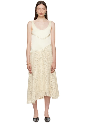 Jil Sander Off-White Embroidered Midi Dress