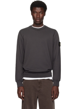 Stone Island Gray 6100044 Organic Cotton Fleece Sweatshirt