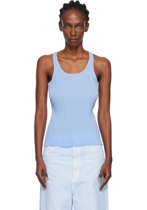 ISSEY MIYAKE Blue Hatching Bottoms Tank Top