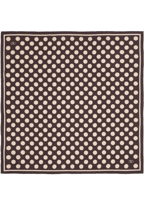 Valentino Garavani Brown & Beige Silk Scarf