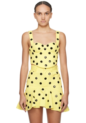 AREA Yellow Polka Dot Top
