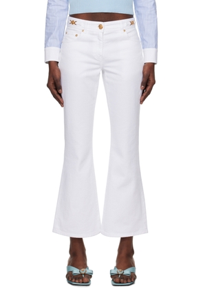 Versace White Cropped Flared Jeans