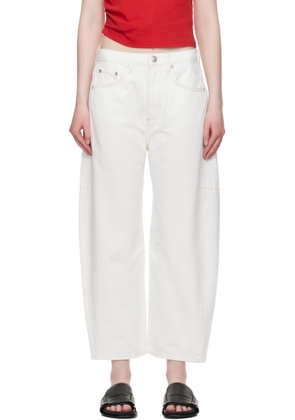rag & bone White Charlie Ankle-Length Barrel Jeans