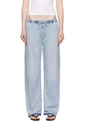 rag & bone Blue Featherweight Logan Wide-Leg Beach Jeans