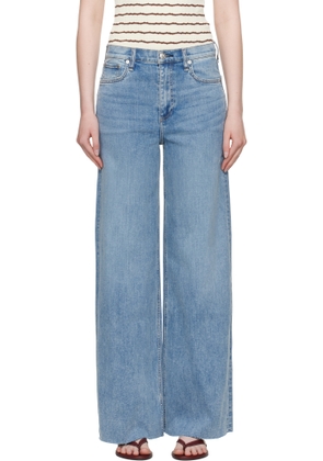 rag & bone Blue Wide Flexi Sofie Full Length Jeans