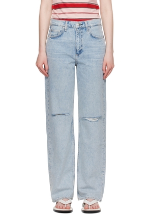 rag & bone Blue Straight Shea Relaxed High Rise Jeans