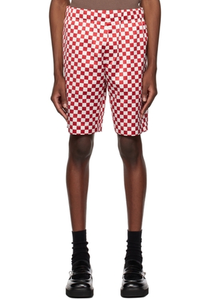 Meryll Rogge Burgundy & White Check Shorts