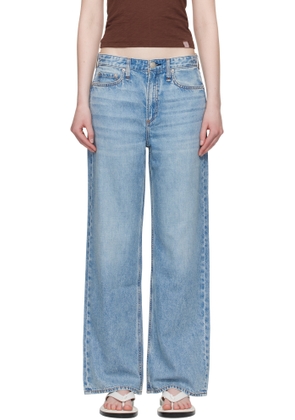 rag & bone Blue Featherweight Logan Wide-Leg Jeans