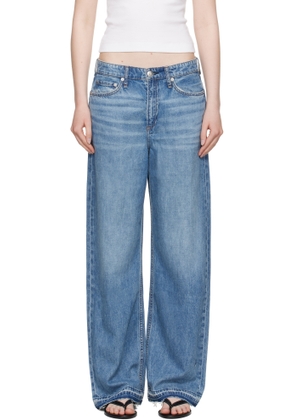 rag & bone Blue Featherweight Logan Wide-Leg Jeans
