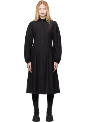 Moncler Black Front Zip Midi Dress