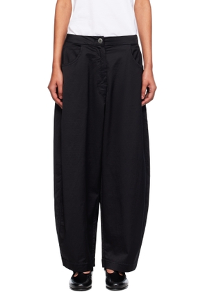 Cordera Black Satin Curved Trousers