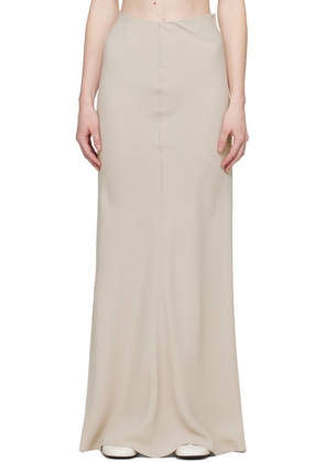 AMI Paris Beige Bias-Cut Maxi Skirt