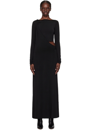 Paris Georgia Black Drape Maxi Dress