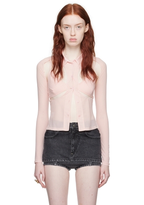 Pushbutton Pink Cutout Shirt