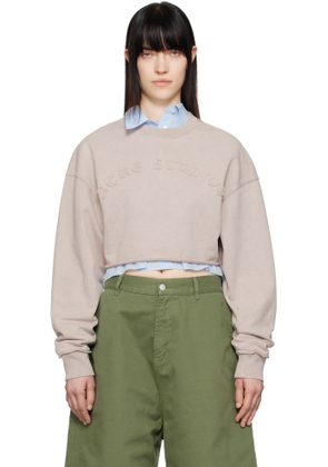 Acne Studios Gray Cropped Logo Sweatshirt