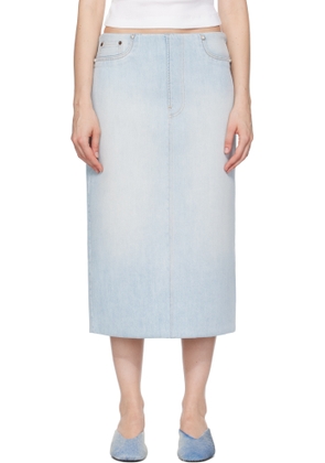 Acne Studios Blue Padded Denim Midi Skirt