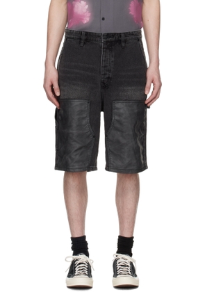 Ksubi Black Maxx Operator Denim Shorts
