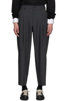 Comme des Garçons Homme Deux Gray Pinstripe Trousers