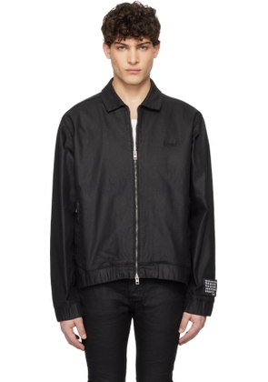 Ksubi Black Raider Harrington Waxed Denim Jacket