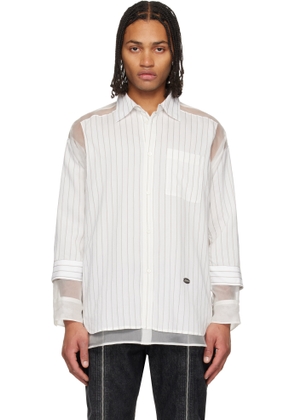 Jean Paul Gaultier White 'The Petit-Grand Pinstriped' Shirt