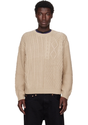 Dime Beige Mixed Cable Knit Sweater