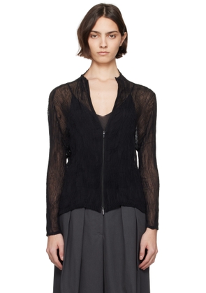 ISSEY MIYAKE Black Chiffon Twist BK/WT-56 Blouse