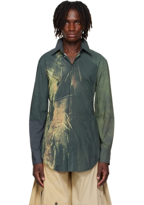Jean Paul Gaultier SSENSE Exclusive Khaki & Black Mesh Printed Acid Water Shirt