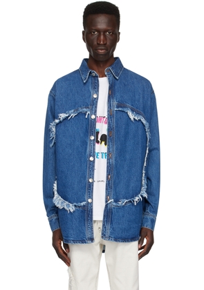 Edward Cuming Blue Frayed Denim Shirt