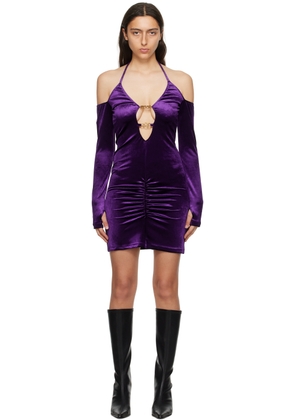 Versace Jeans Couture Purple Ruched Minidress