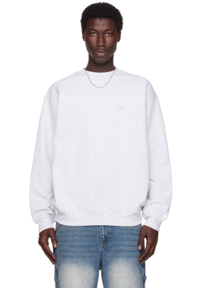 Dime Gray Cursive Small Logo Crewneck Sweatshirt