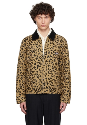 WACKO MARIA Beige Dickies Edition Leopard Work Jacket