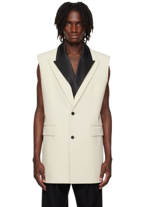 Jean Paul Gaultier SSENSE Exclusive Beige & Black Double Layer Sleeveless Blazer