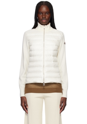 Moncler Off-White Padded Wool Zip-Up Down Cardigan