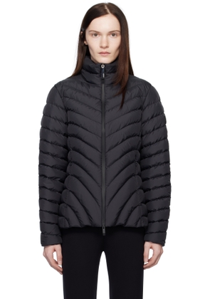 Moncler Black Grange Diagonal-Quilted Short Down Jacket