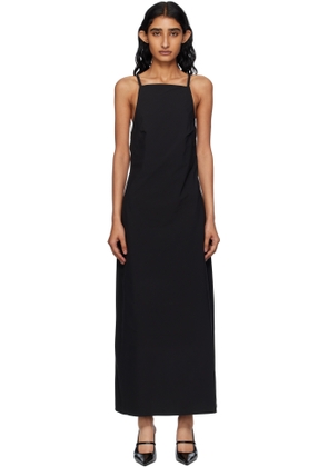 St. Agni Black Minimal Bias Midi Dress
