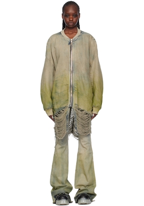 Rick Owens Off-White Jumbo Peter Down Denim Bomber Jacket