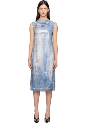 Acne Studios Blue Printed Sequin Midi Dress