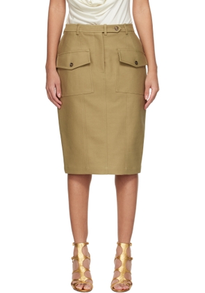 TOM FORD Khaki Patch Pocket Midi Skirt